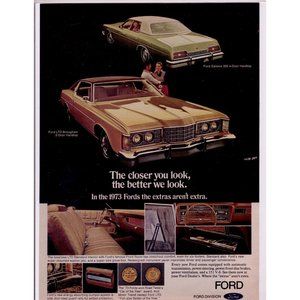 1973 FORD LTD BROUGHAM/FORD GALAXIE 500 PRINT AD